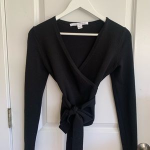 Diane Von Furstenberg wrap sweater. Ballet style wrap top.